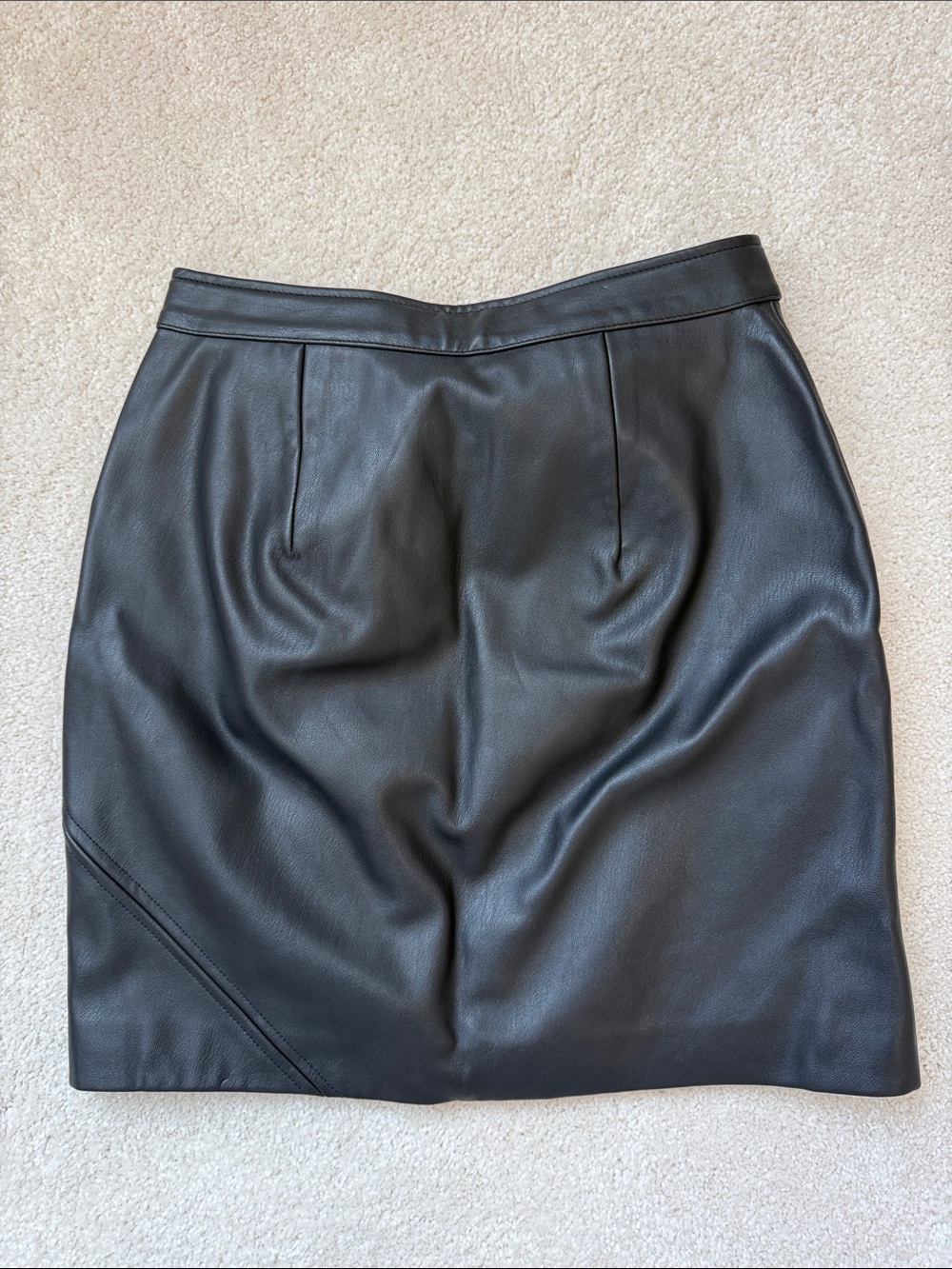 Blank NYC Black Faux Leather Snap-Front Mini Skirt - Picture 3 of 4